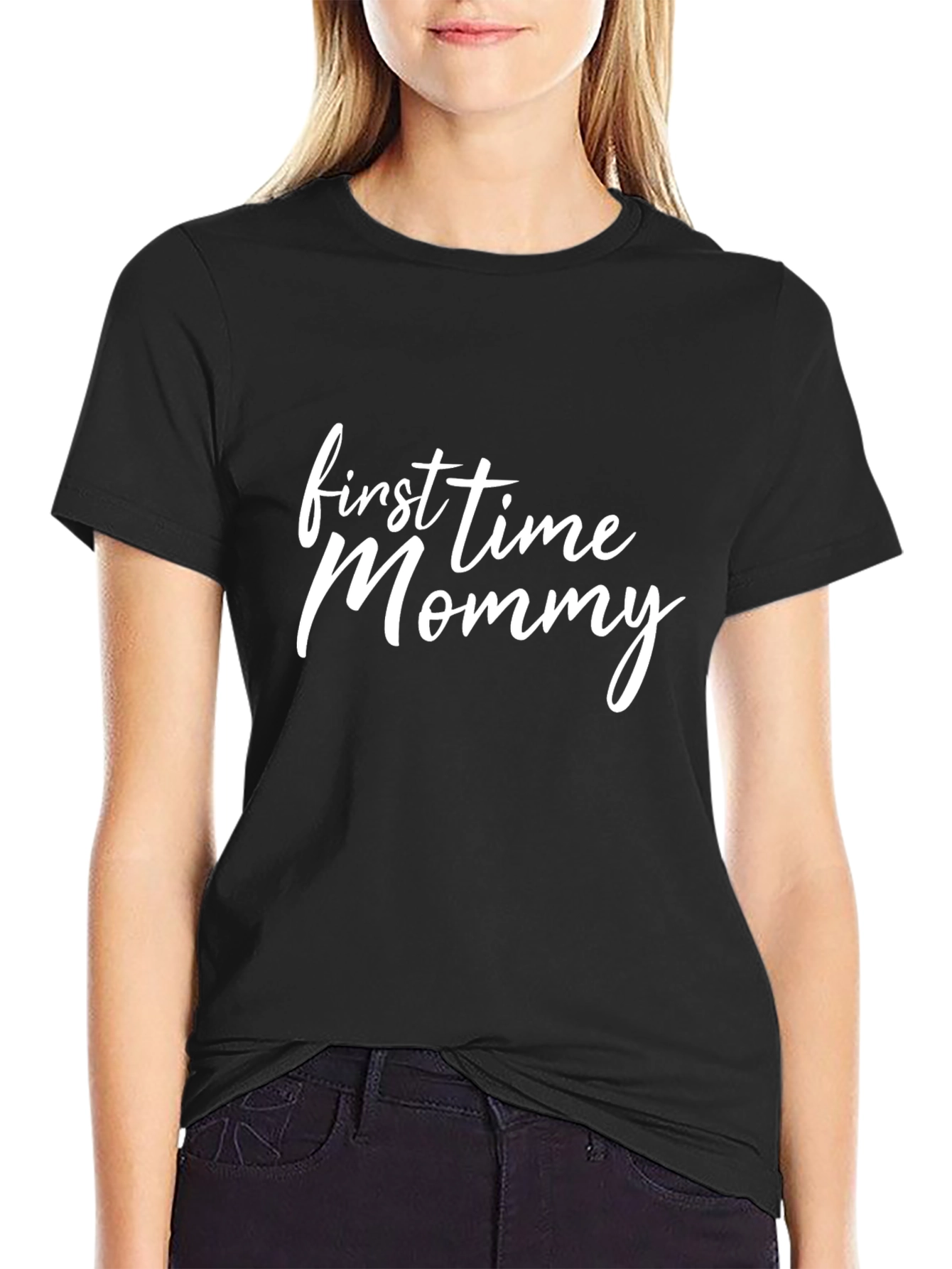First Time Mommy Black T-Shirt