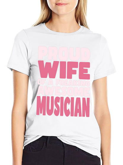 Proud Wife Musician Black T-Shirt