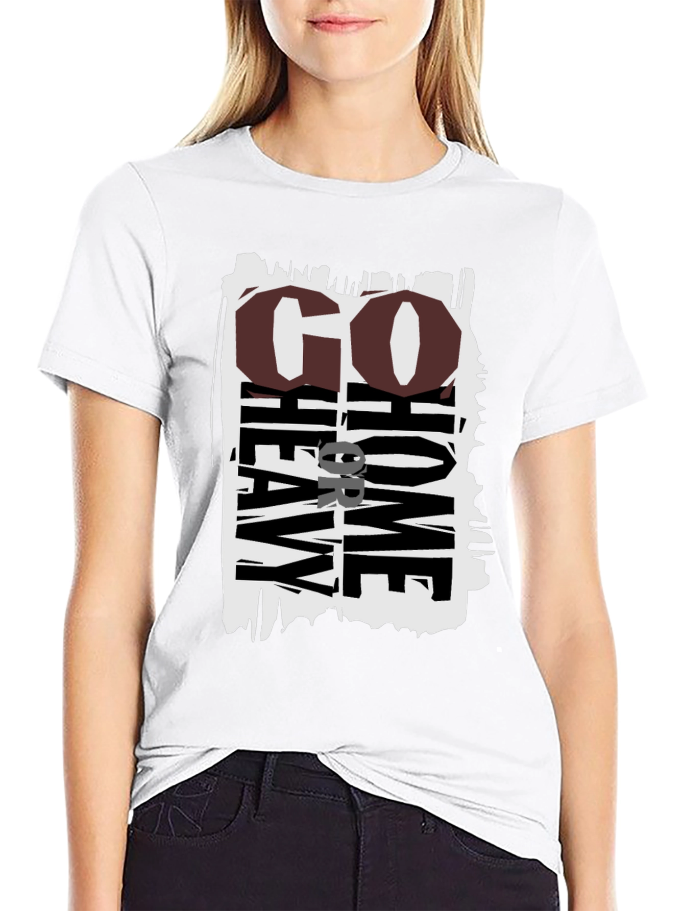 Go Heavy Or Go Home Black Graphic Tee