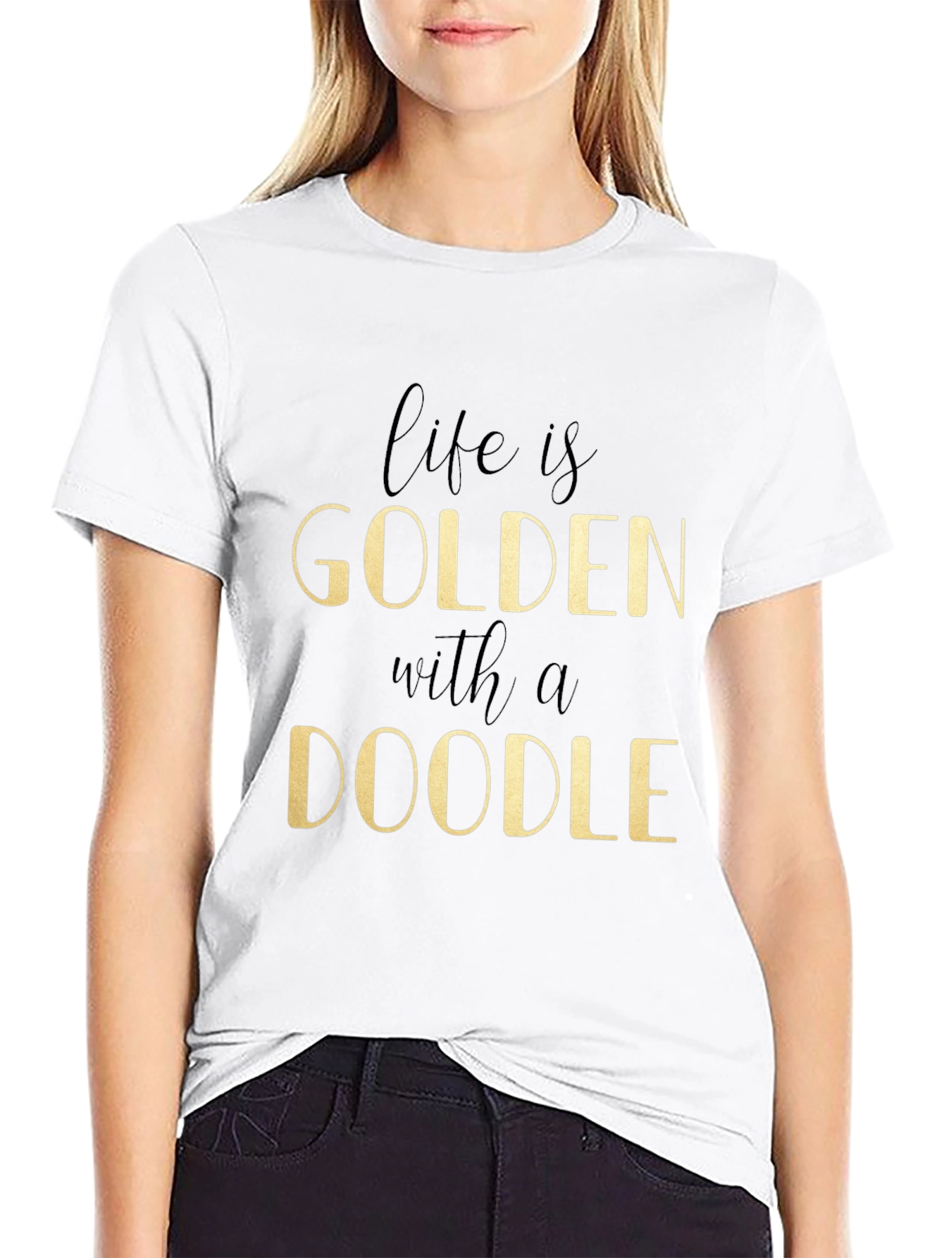 Golden Doodle Graphic Tee - Life is Golden