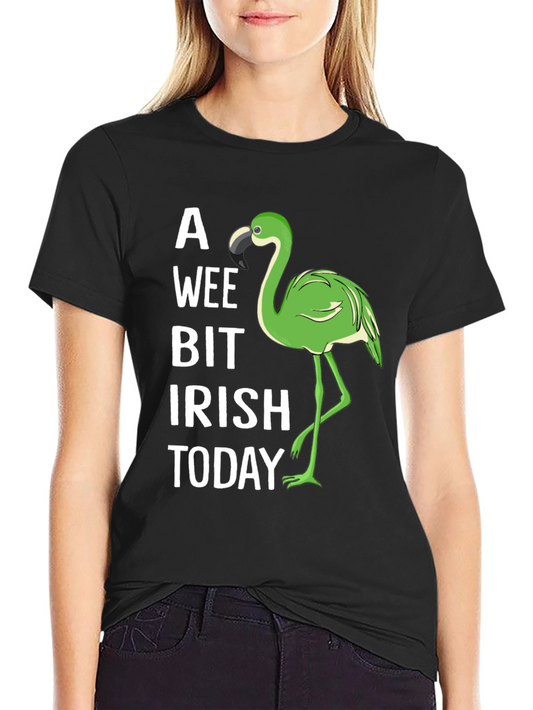 A Wee Bit Irish Flamingo St. Patricks Day Graphic Tee