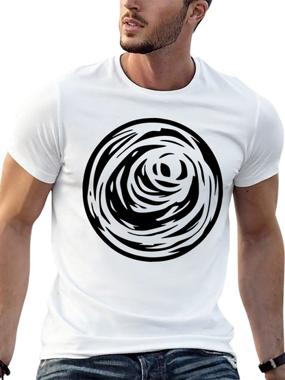 Abstract Circle Graphic Tee - Black