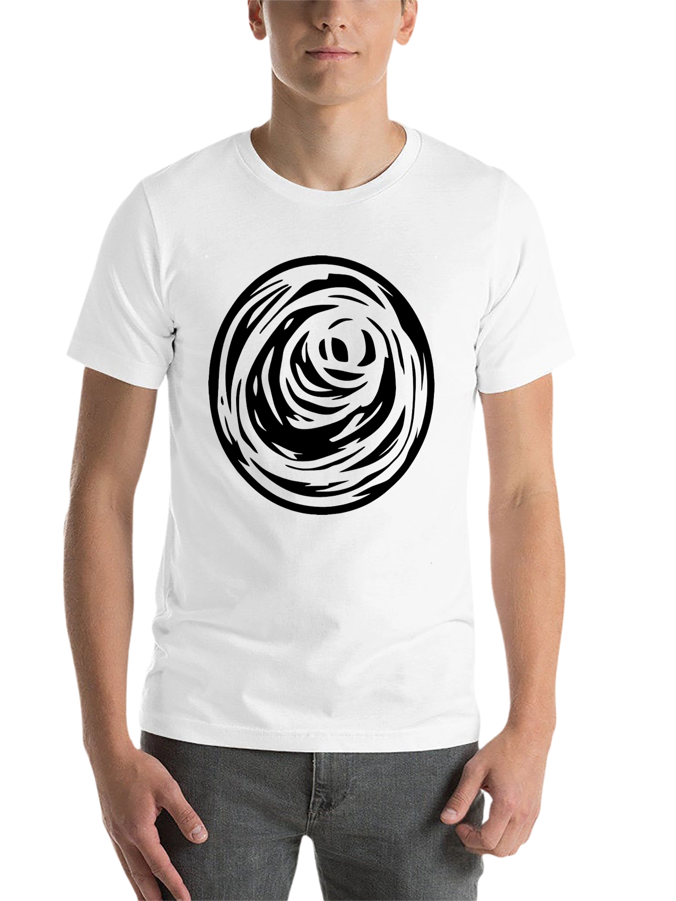 Abstract Circle Graphic Tee - Black