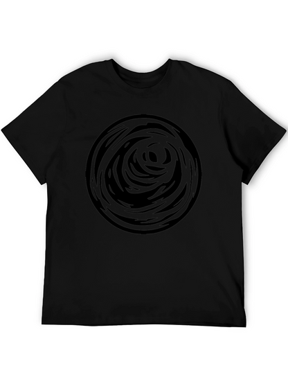 Abstract Circle Graphic Tee - Black