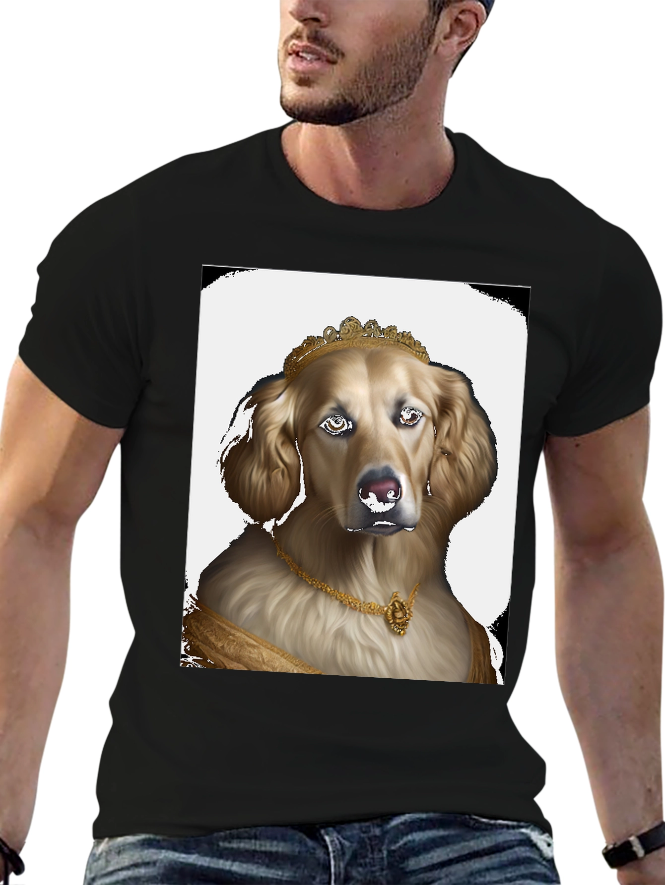 Dog Queen Graphic Tee - Black Cotton T-Shirt