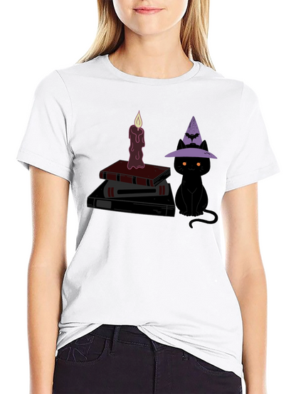 Halloween Witch Cat T-Shirt