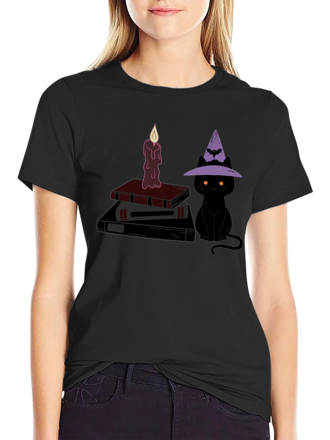 Halloween Witch Cat T-Shirt