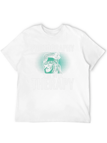 Photography is My Therapy Black T-Shirt