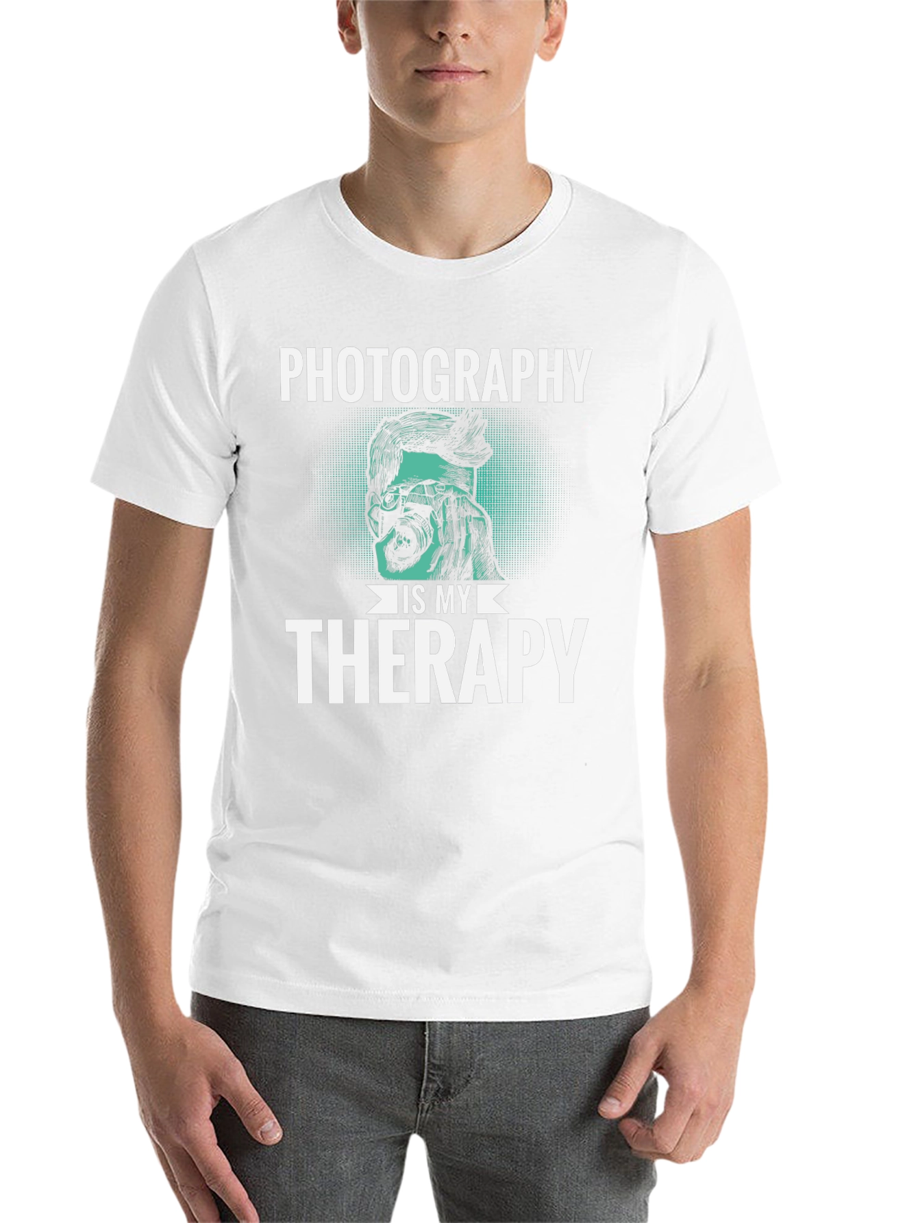Photography is My Therapy Black T-Shirt