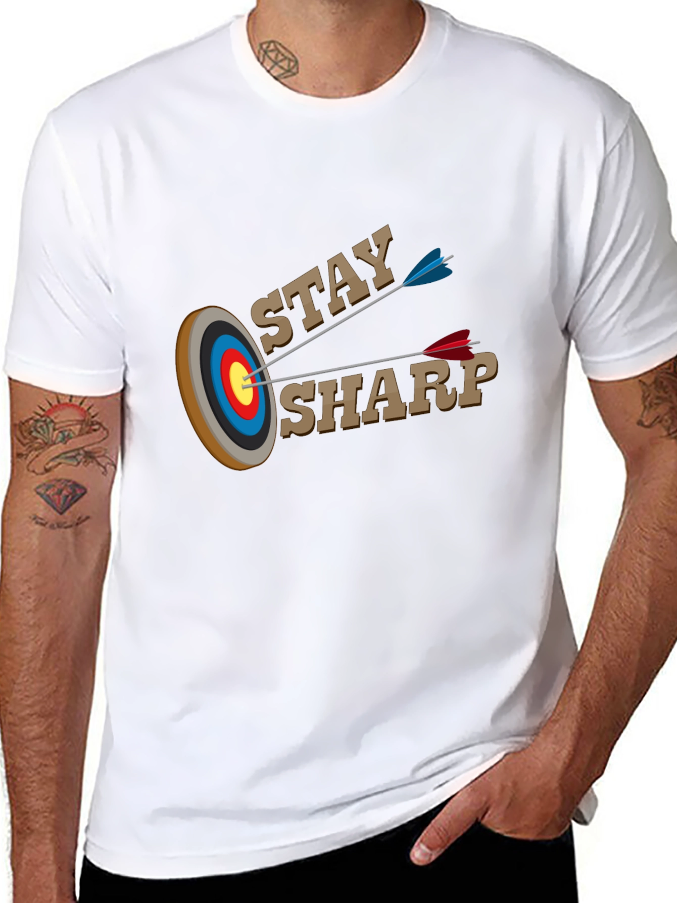 Stay Sharp T-Shirt - Archery Target Design