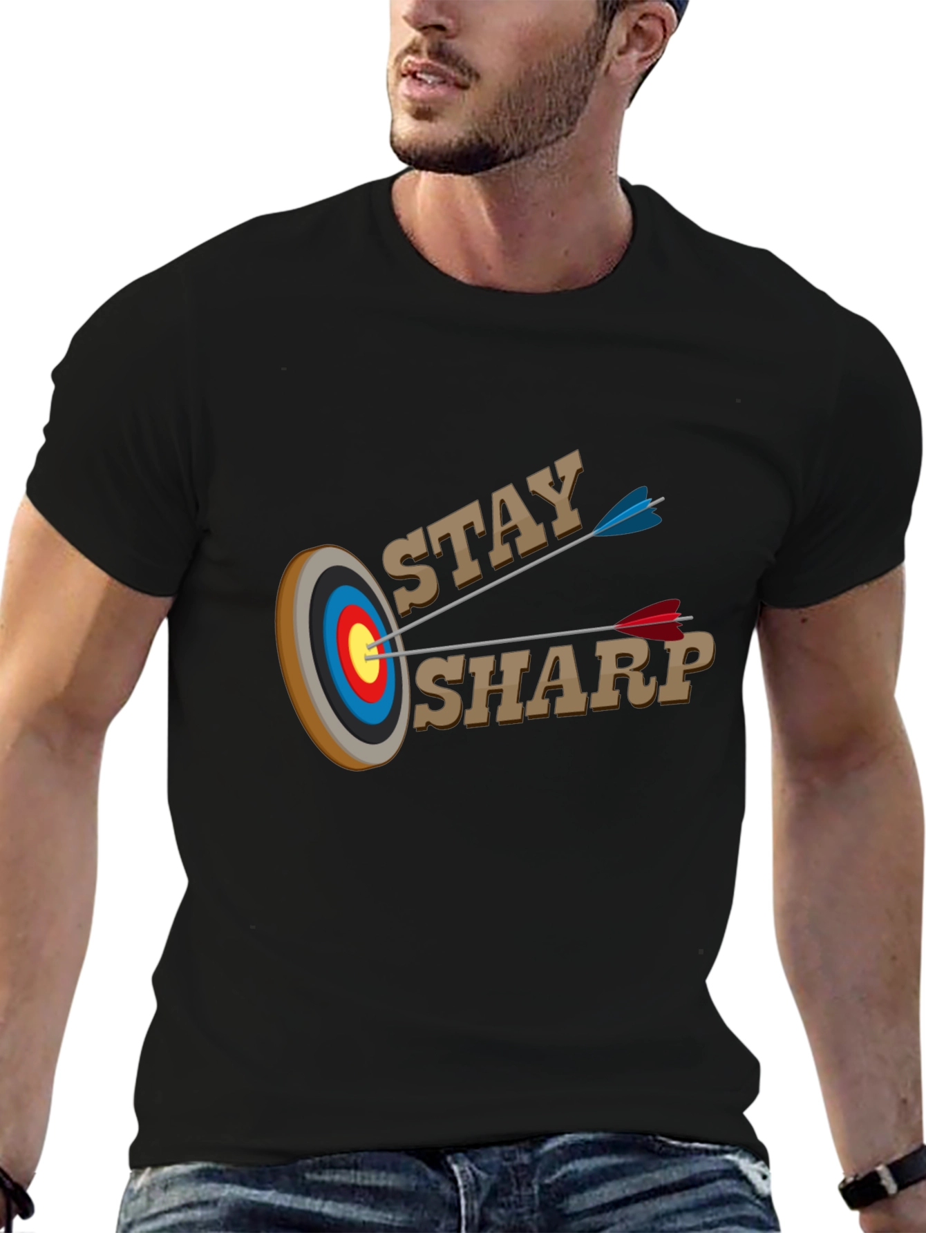 Stay Sharp T-Shirt - Archery Target Design