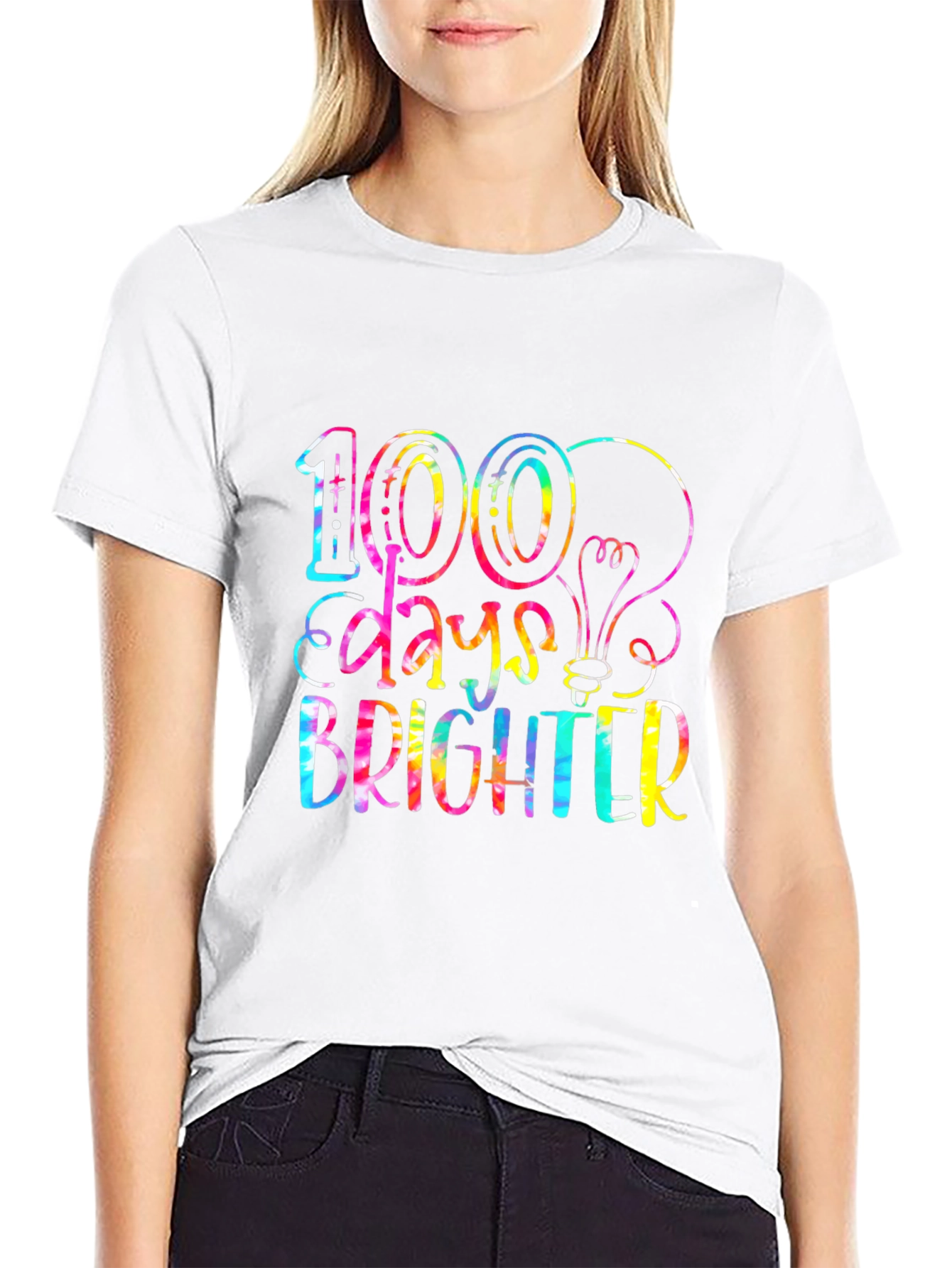 100 Days Brighter Tie Dye Graphic Tee