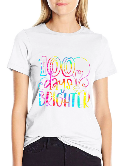 100 Days Brighter Tie Dye Graphic Tee