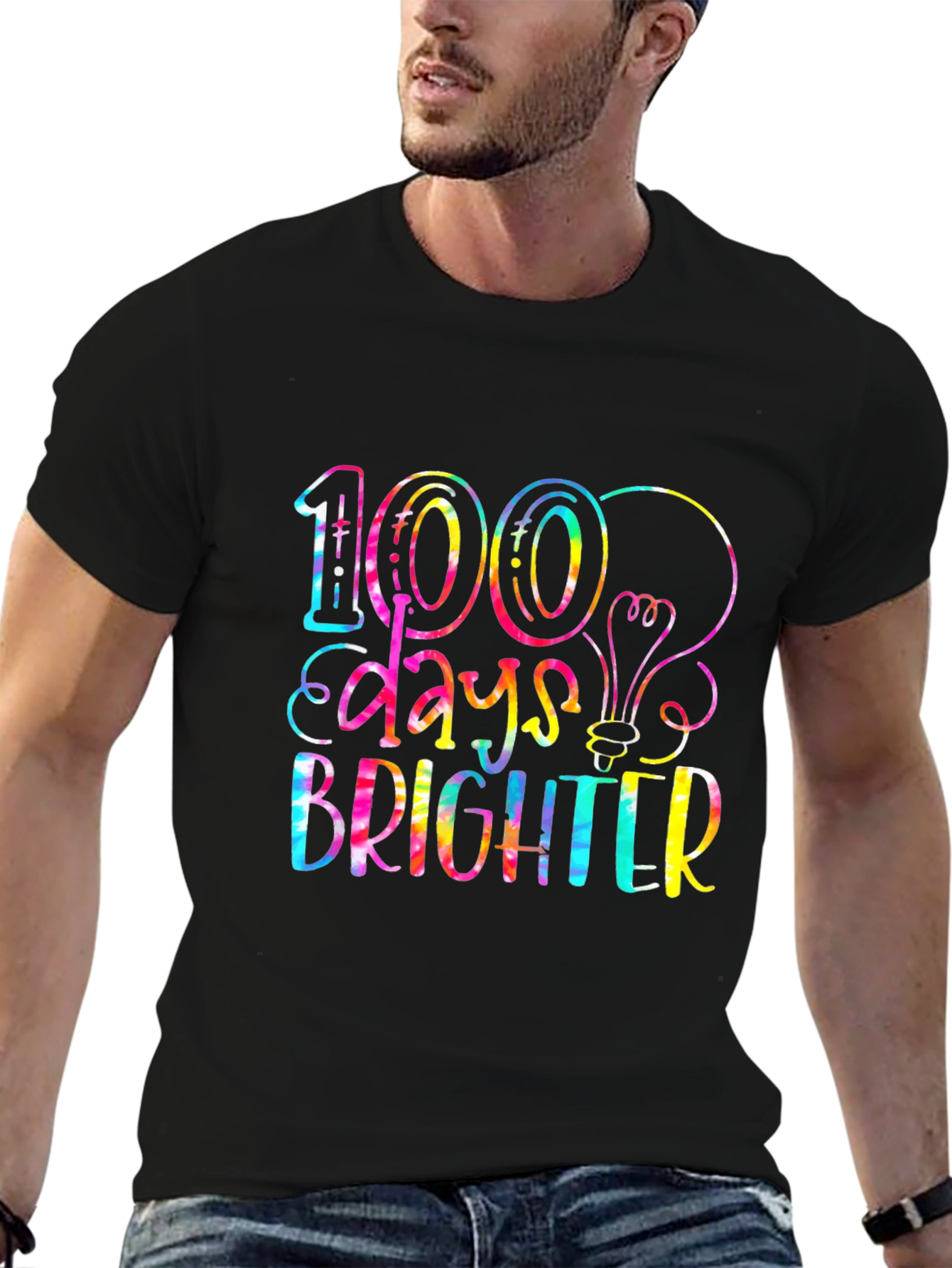 100 Days Brighter Tie Dye Graphic Tee