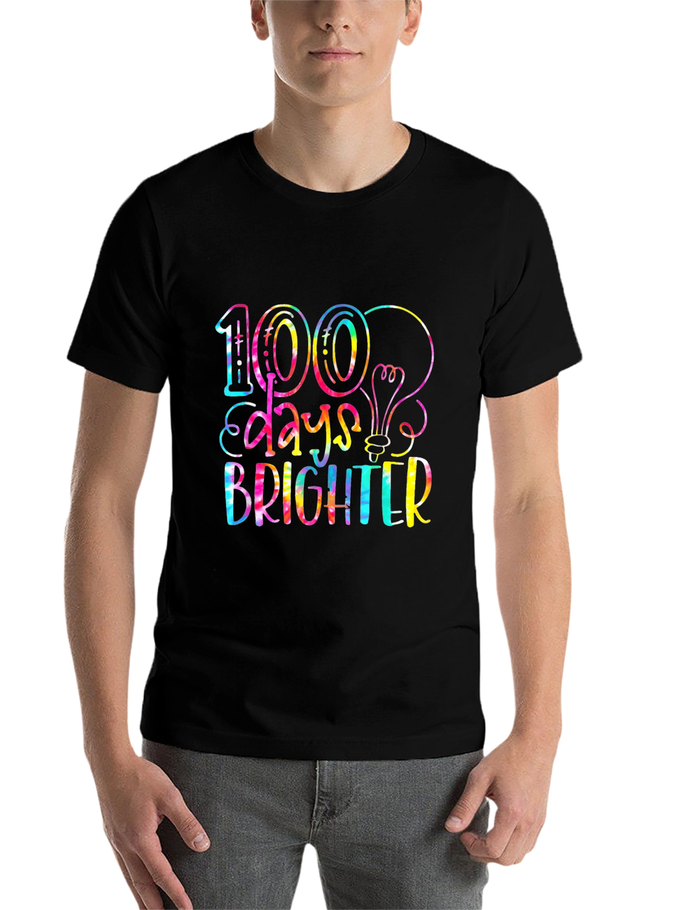 100 Days Brighter Tie Dye Graphic Tee