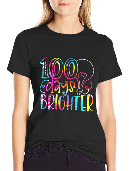 100 Days Brighter Tie Dye Graphic Tee