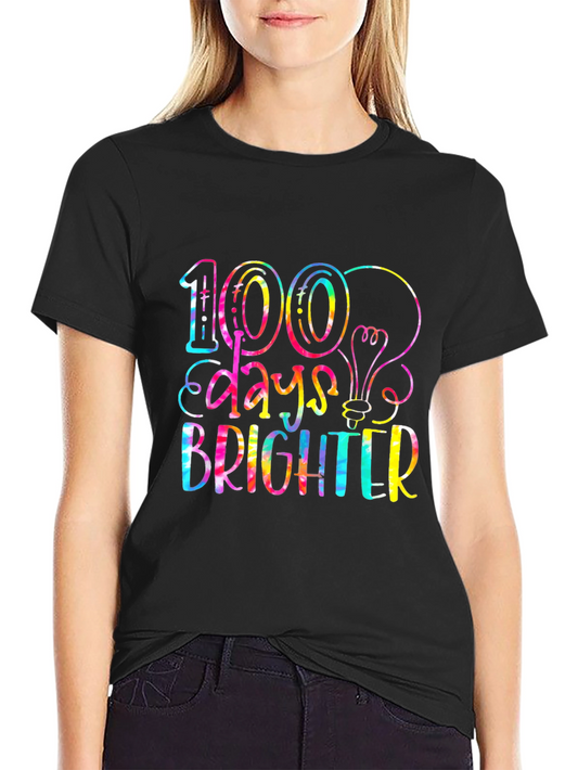100 Days Brighter Tie Dye Graphic Tee