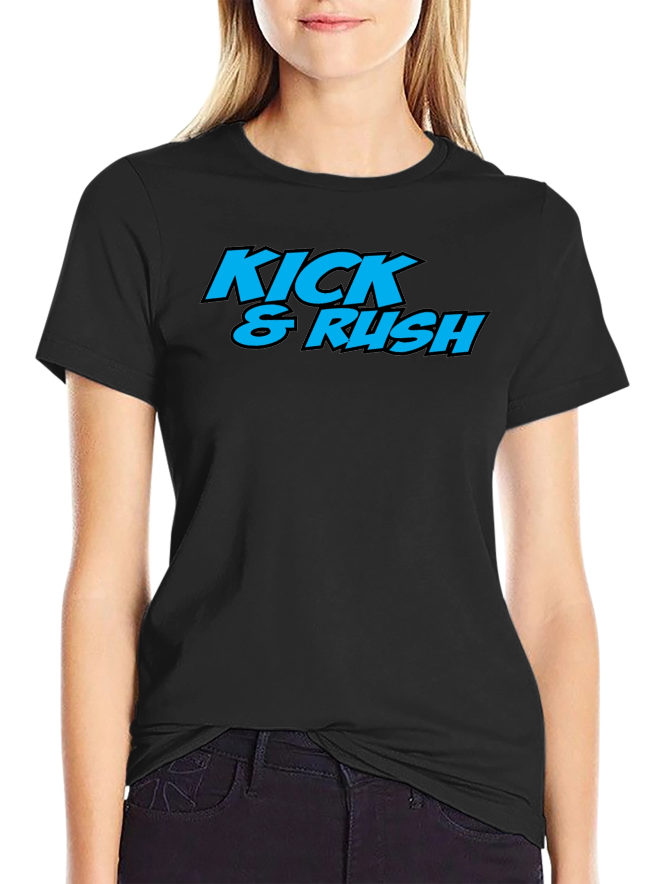 Kick & Rush Graphic Print Tee - Black T-Shirt