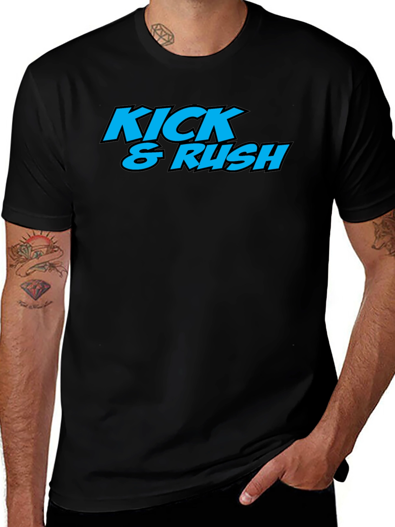 Kick & Rush Graphic Print Tee - Black T-Shirt