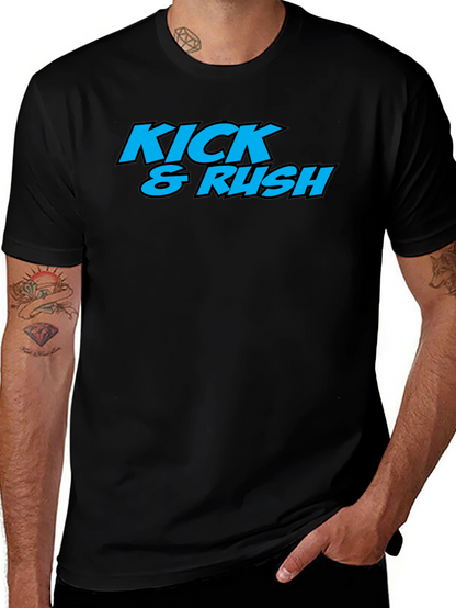 Kick & Rush Graphic Print Tee - Black T-Shirt