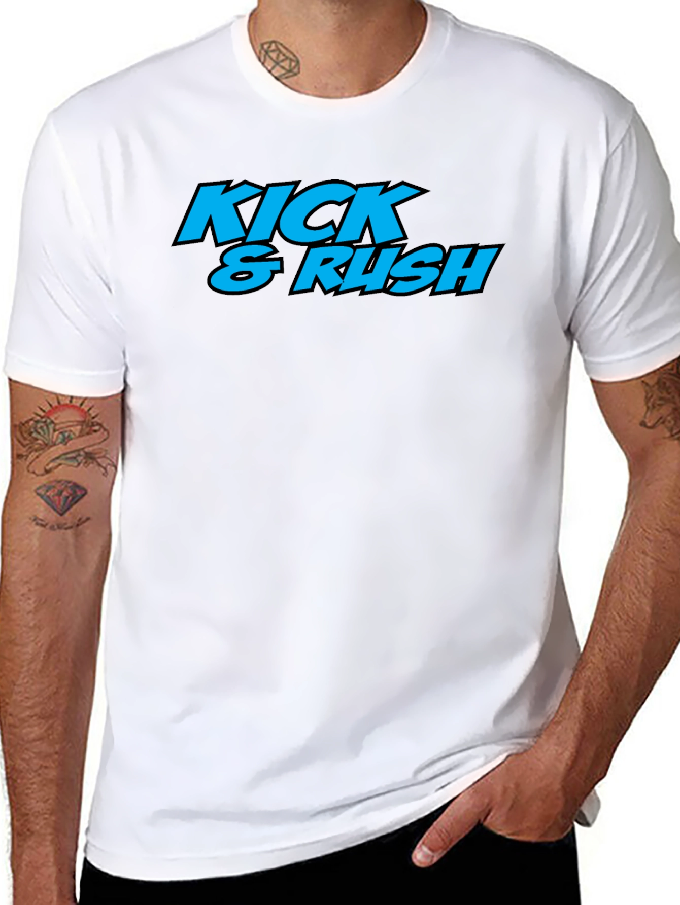 Kick & Rush Graphic Print Tee - Black T-Shirt