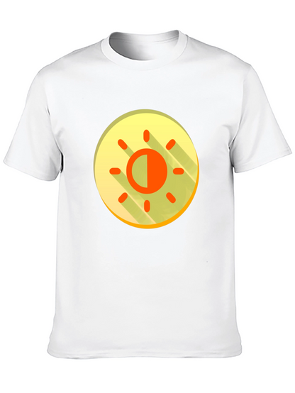 Contrast Sun Graphic T-Shirt - Black