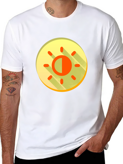Contrast Sun Graphic T-Shirt - Black