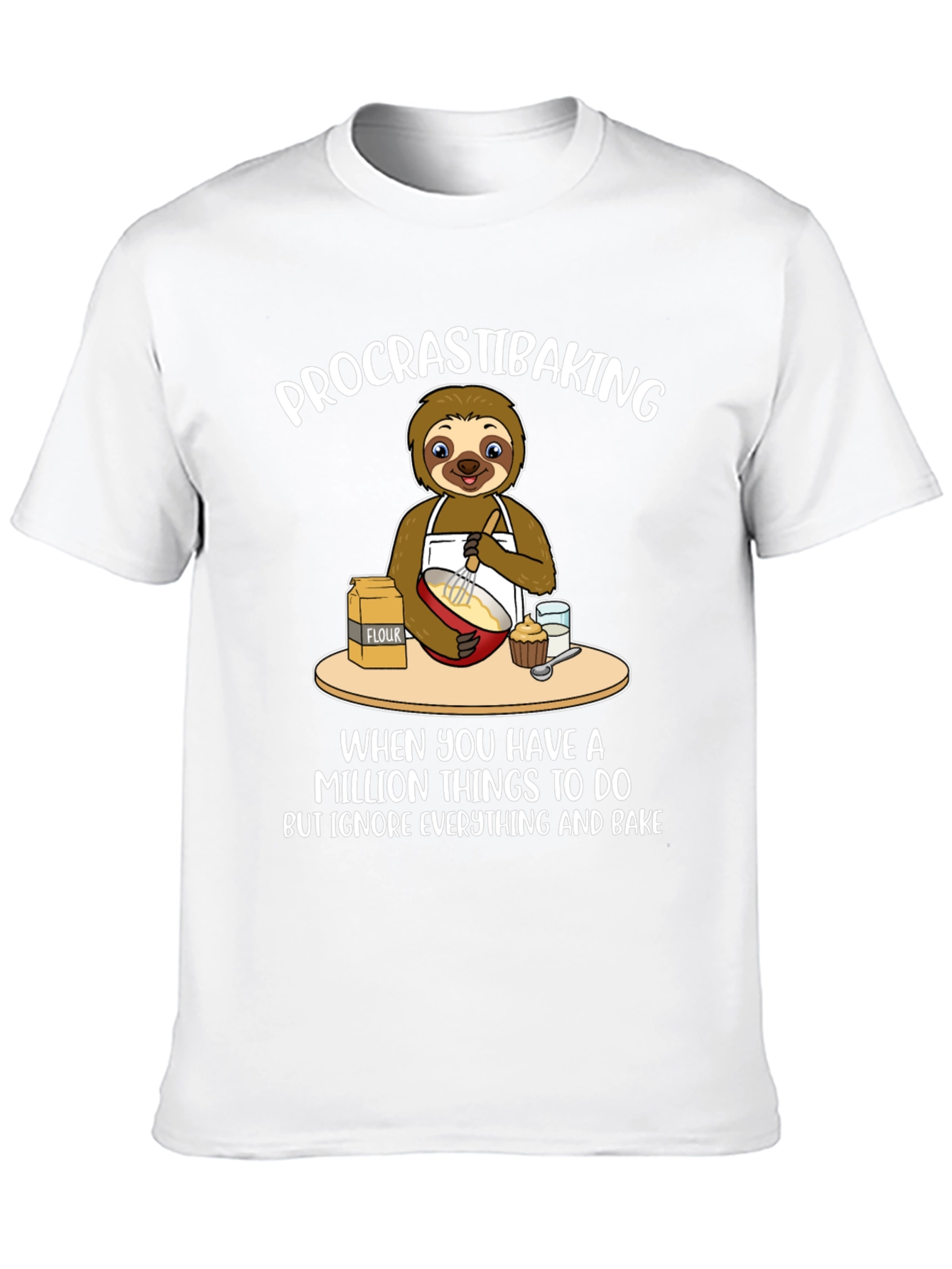 Procrastibaking Sloth T-Shirt: Baking Humor Tee