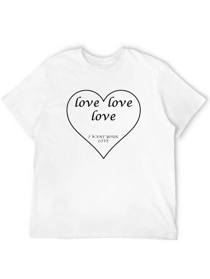 Love Heart Black T-Shirt Romantic Graphic Tee