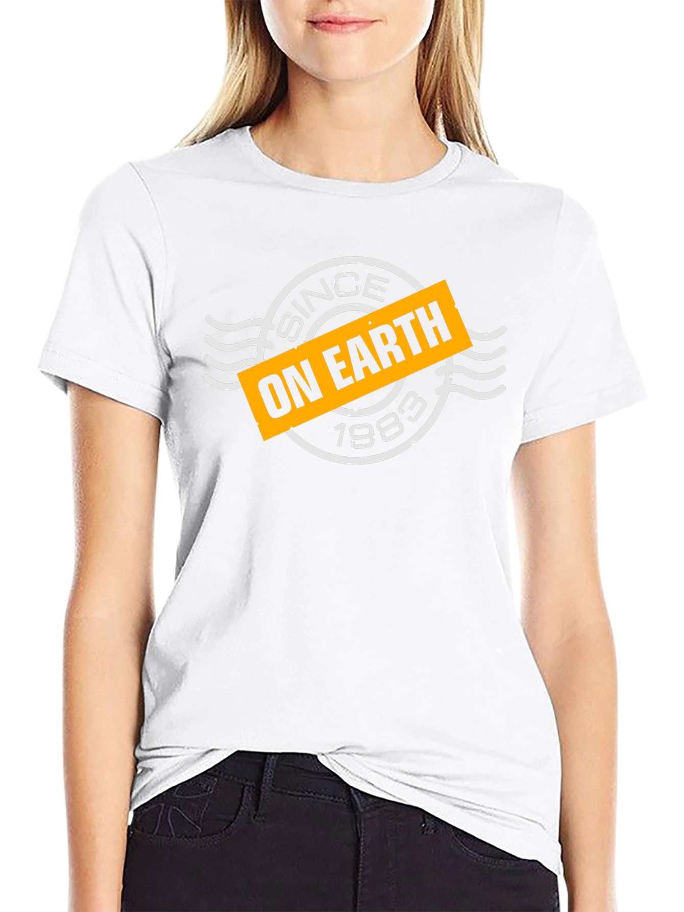 Since On Earth 1983 Black Graphic Tee