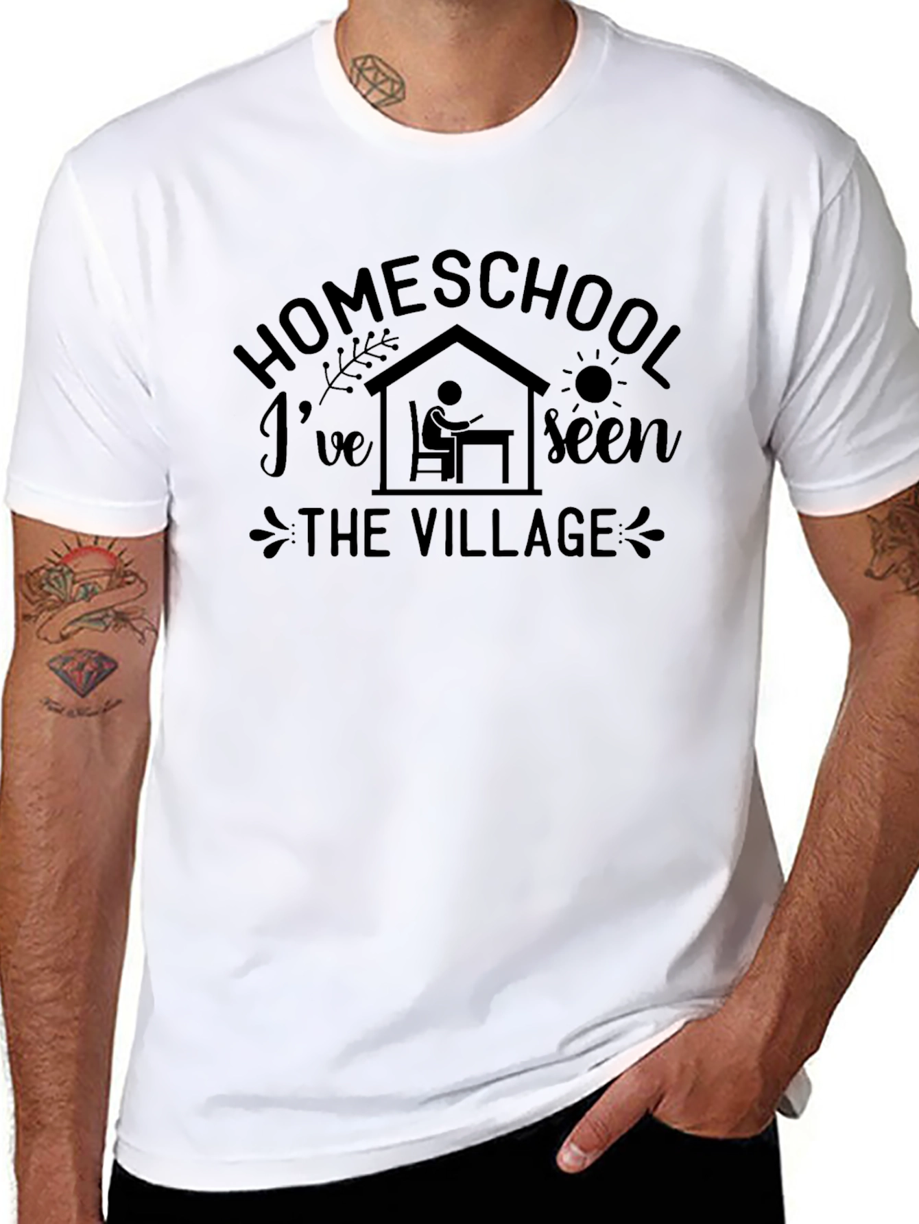 Homeschool Seen The Village Black T-Shirt