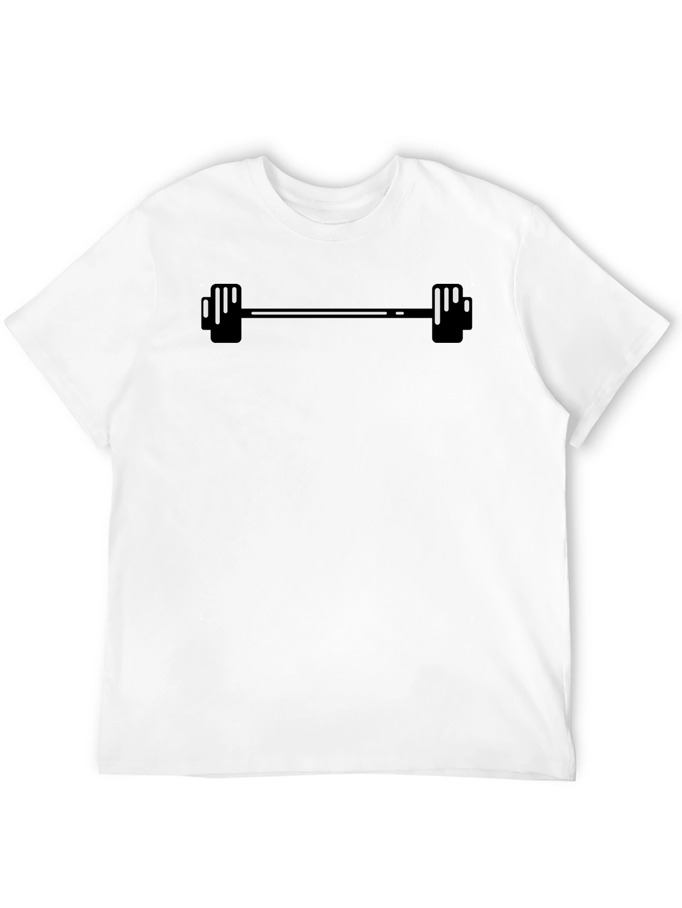 Mens Black Graphic Tee - Weightlifting Barbell Design