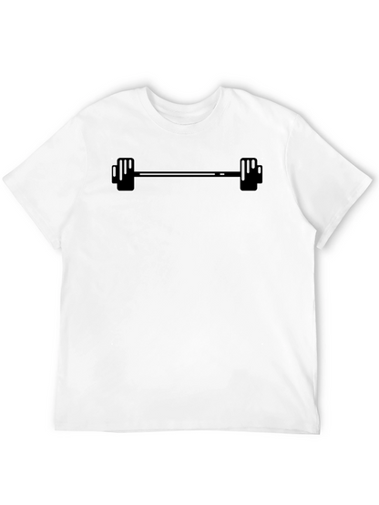 Mens Black Graphic Tee - Weightlifting Barbell Design