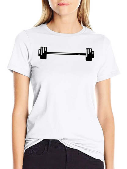 Mens Black Graphic Tee - Weightlifting Barbell Design