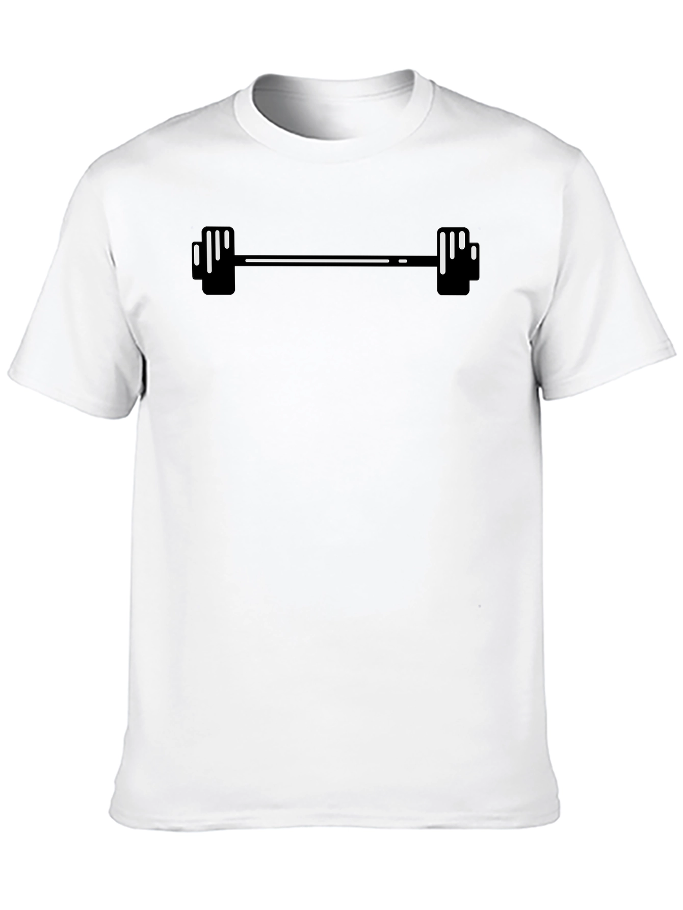 Mens Black Graphic Tee - Weightlifting Barbell Design