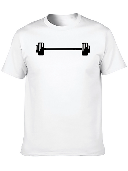 Mens Black Graphic Tee - Weightlifting Barbell Design
