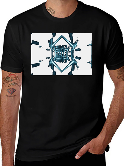 Abstract Cube Tee - Black Graphic T-Shirt