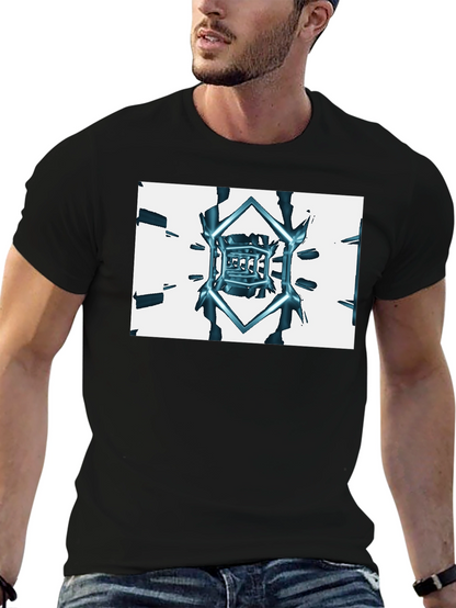 Abstract Cube Tee - Black Graphic T-Shirt