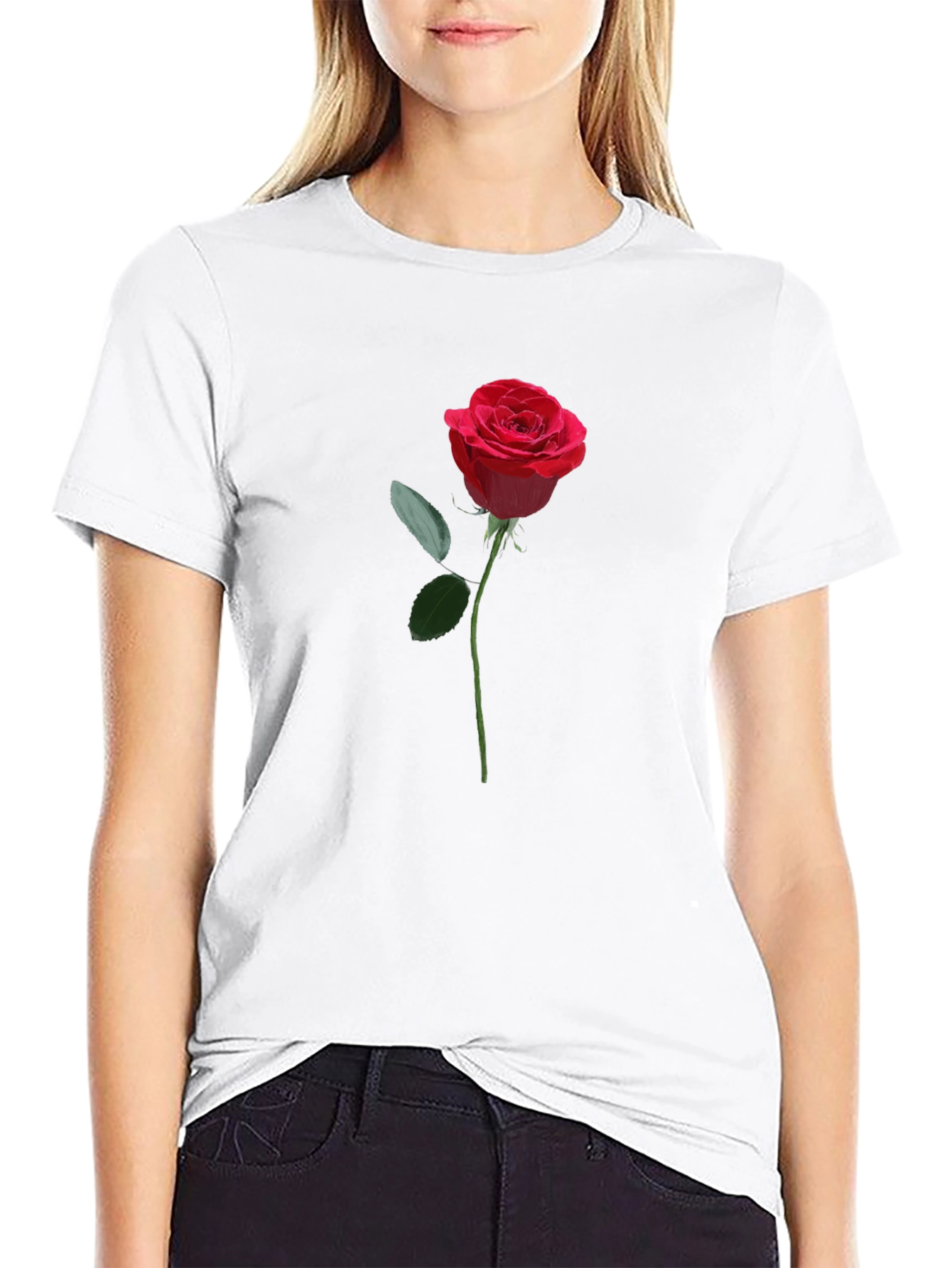 Rose Graphic Black T-Shirt