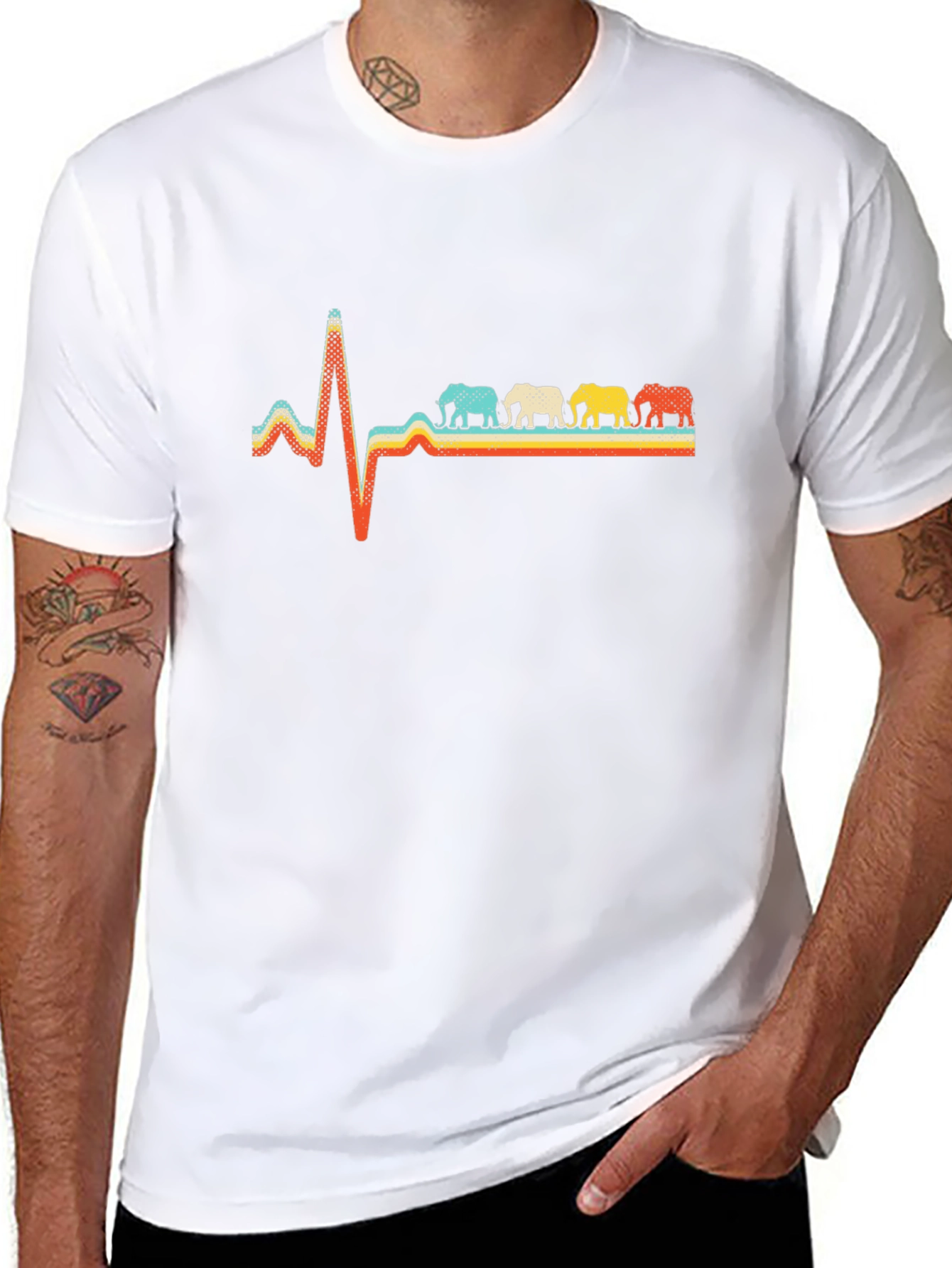 Elephant Heartbeat T-Shirt - Unique Graphic Tee