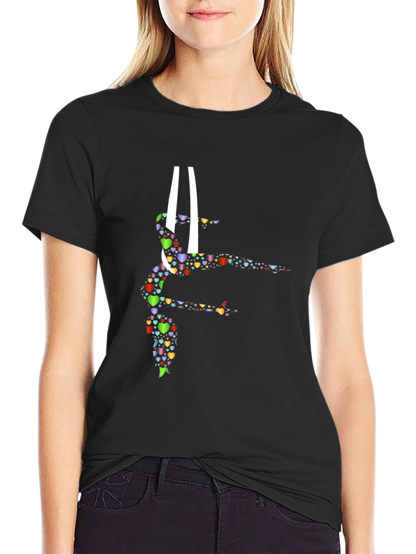 Gymnastics Heart Graphic Tee - Black