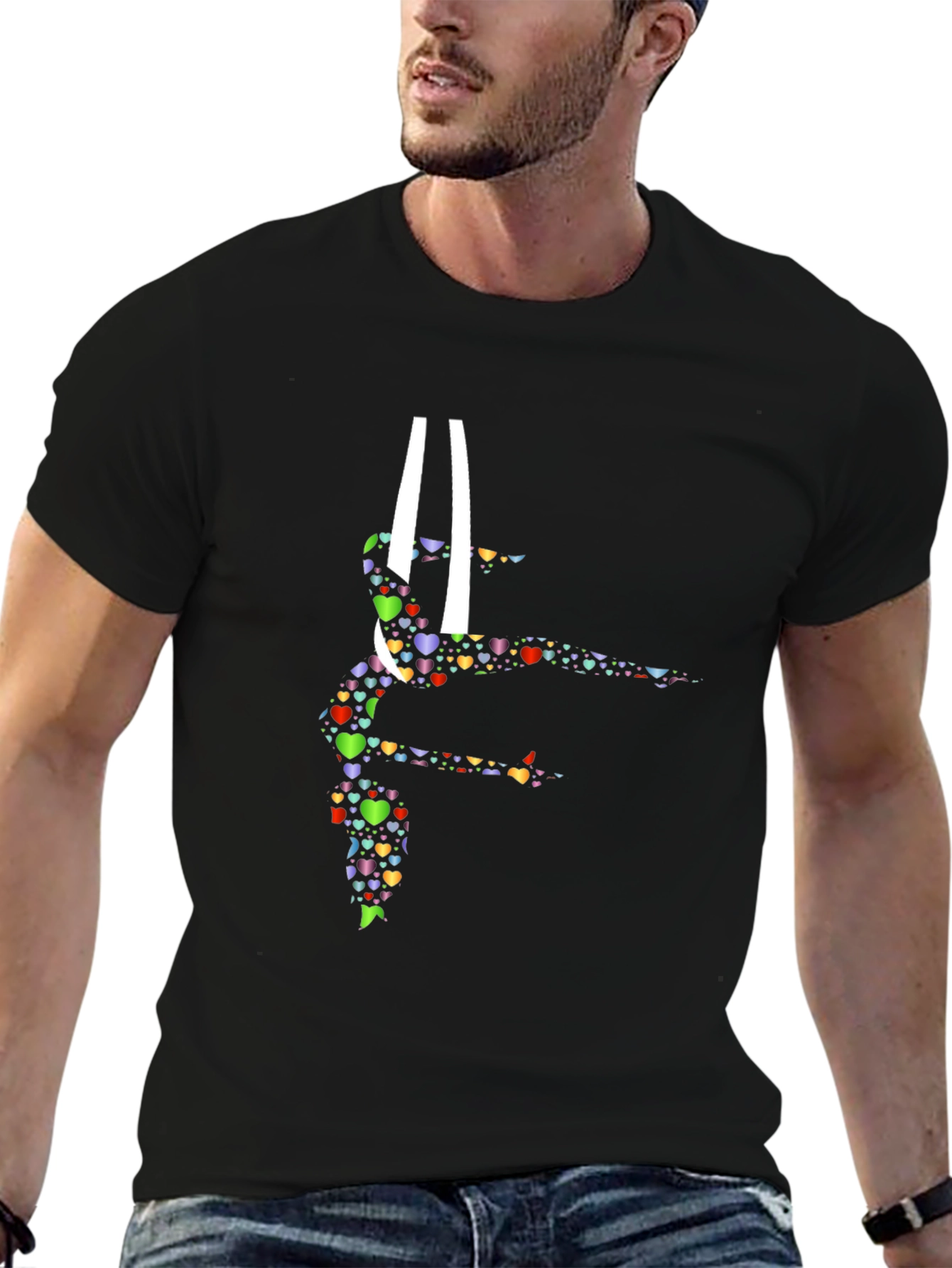 Gymnastics Heart Graphic Tee - Black