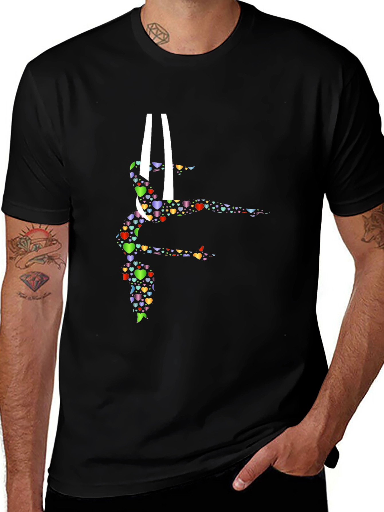 Gymnastics Heart Graphic Tee - Black