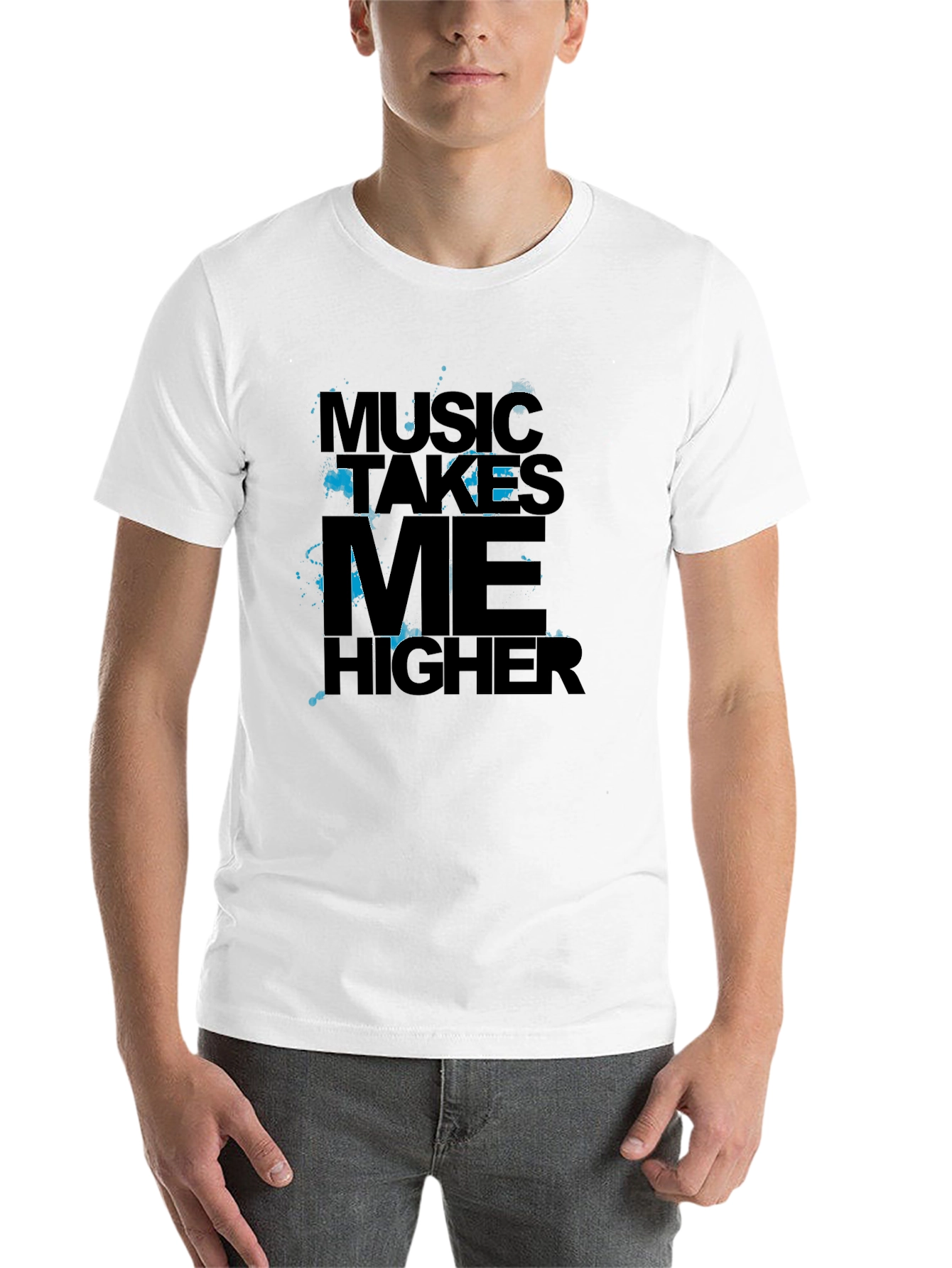 Music Takes Me Higher Black Graphic Tee