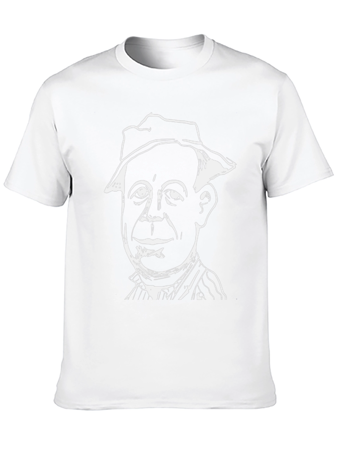 Mans Black T-Shirt with White Character Graphic