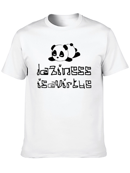 Lazy Panda Graphic T-Shirt - Laziness is a Virtue