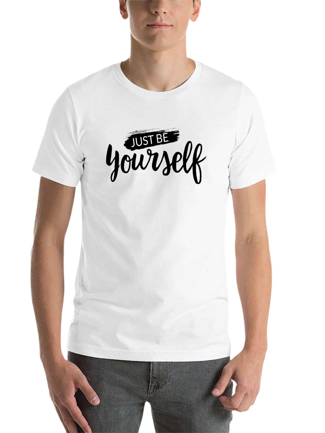 Just Be Yourself Black Graphic Tee