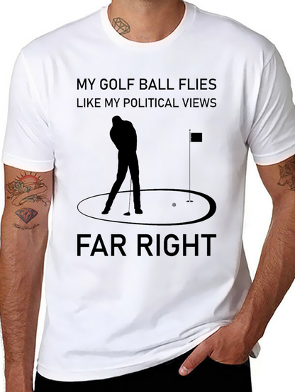 Far Right Golf Ball Political Views Graphic T-Shirt