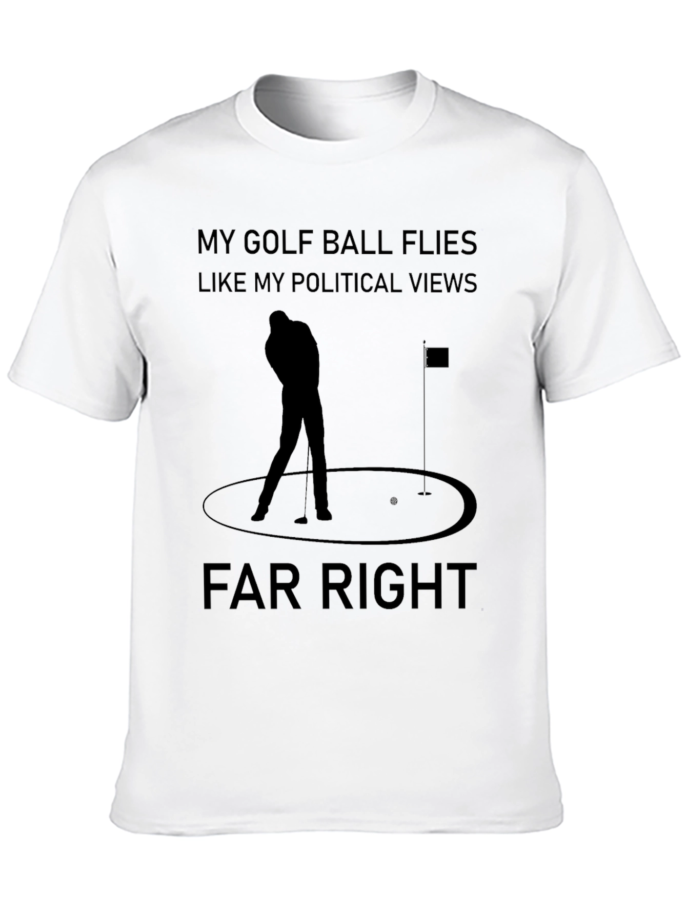 Far Right Golf Ball Political Views Graphic T-Shirt