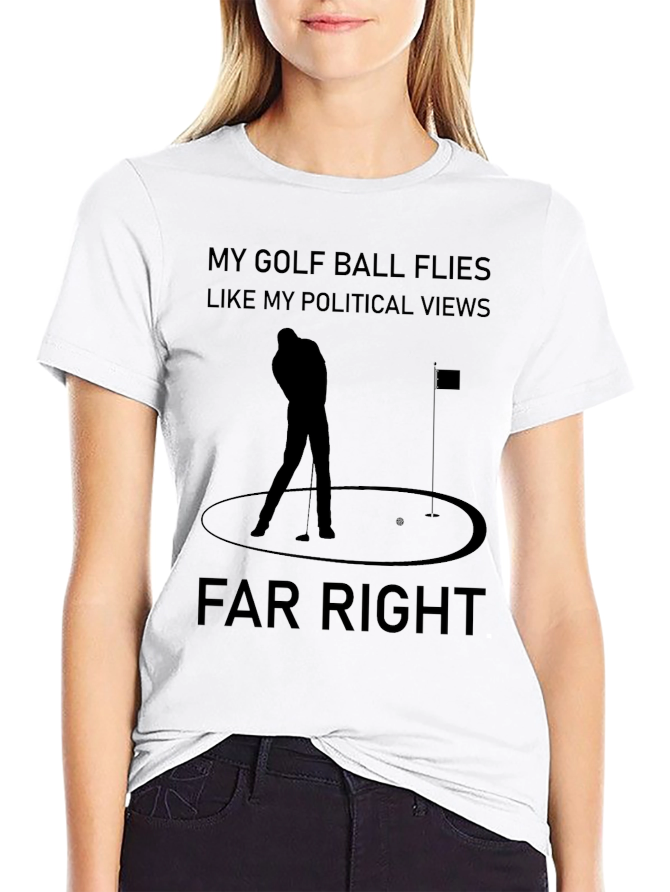 Far Right Golf Ball Political Views Graphic T-Shirt
